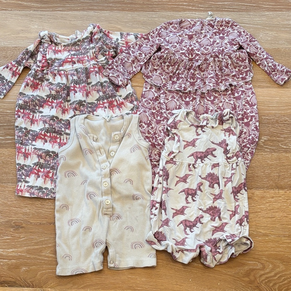 Kate Quinn Kids Matching Sets in Cream and Purple
